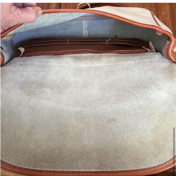 Dooney and Bourke Cream/Brown Leather Crossbody - Picture 10 of 12